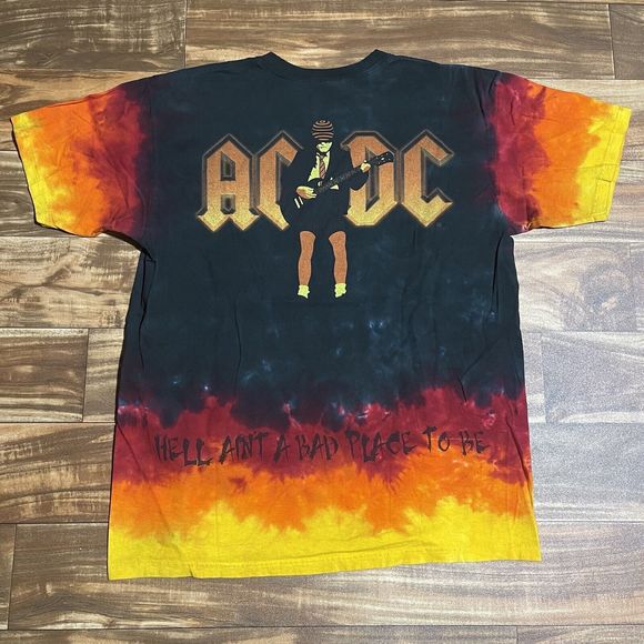Vintage Liquid Blue ACDC Highway To Hell Tie Dye T-Shirt Men’s Size Large RARE - Picture 9 of 11